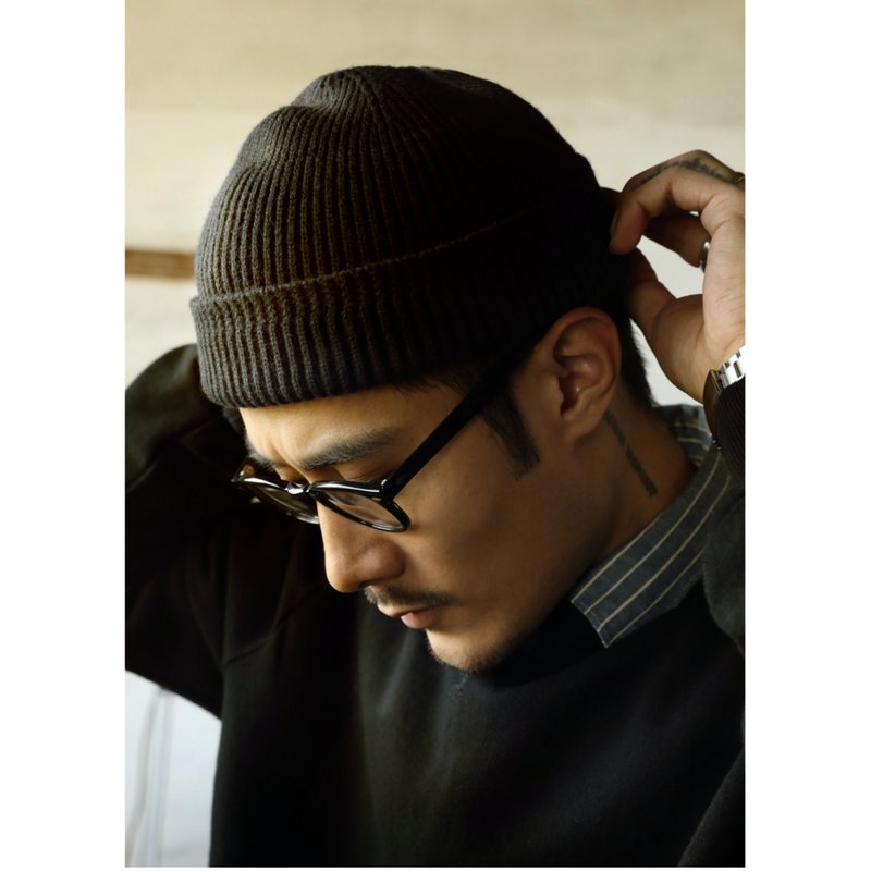 二戰海軍針織冷帽 毛帽 針織帽 羊毛毛線帽 瓜皮帽 三色WATCH CAP - 帽子 - 其他材質 黑色