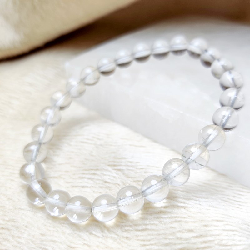 [Customized Products] White Crystal Rock Quartz Bracelet Natural Crystal 6-20mm - Bracelets - Crystal 