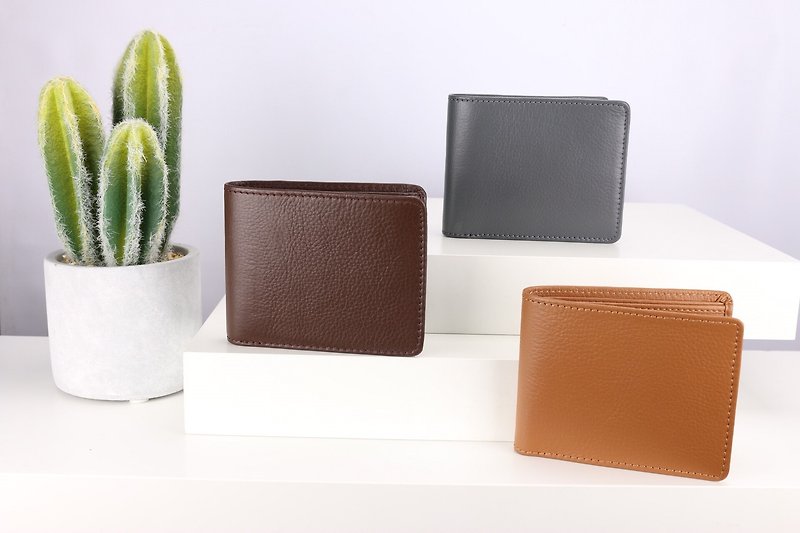 W008 Wallet + Credit card slot - Brown - Genuine leather - 長短皮夾/錢包 - 真皮 咖啡色