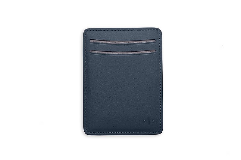 KAS Cardholder Wallet in Navy - กระเป๋าสตางค์ - หนังแท้ สีน้ำเงิน