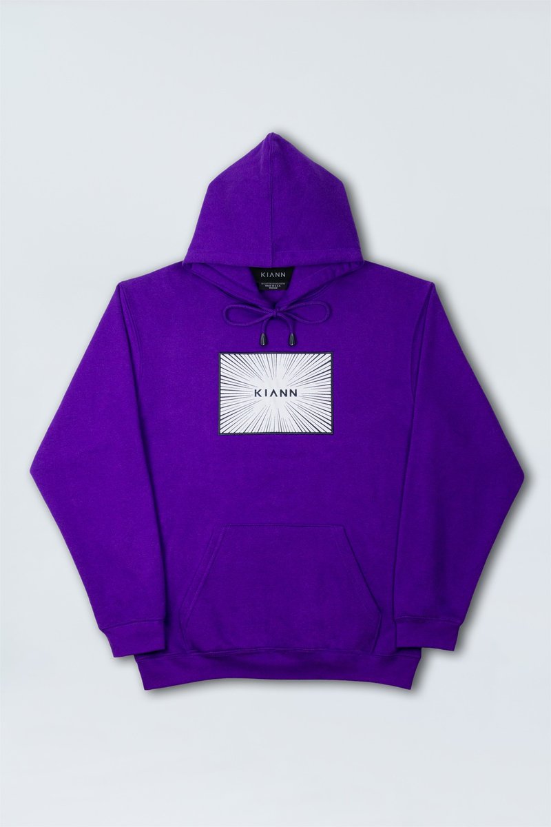 OFF- BOX logo reflective embroidered hoodie in purple - เสื้อฮู้ด - ผ้าฝ้าย/ผ้าลินิน สีม่วง