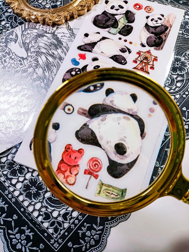 KR524熊貓_panda C - 貼紙 - 塑膠 
