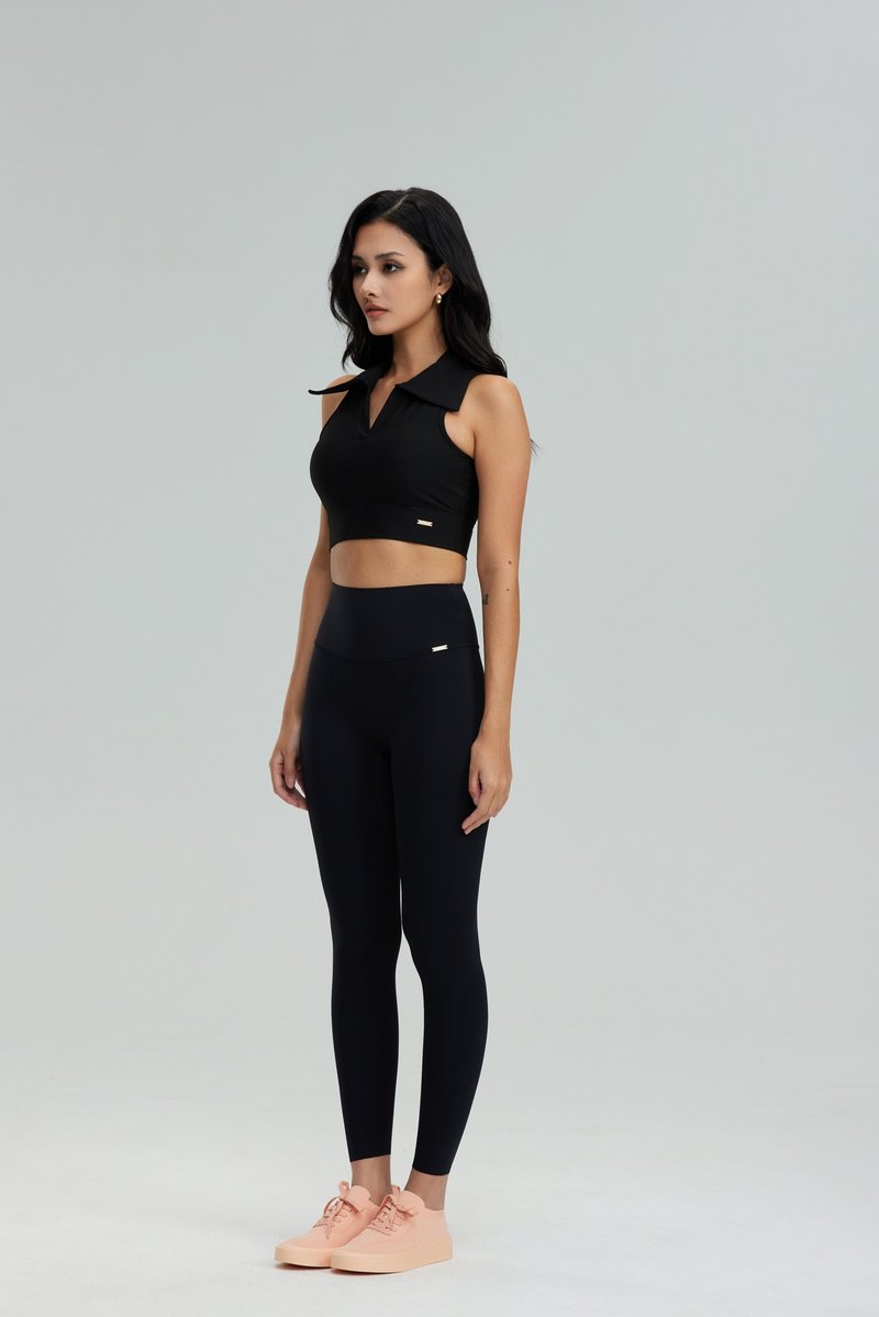 SilkySculpt Seamless Leggings Black - ชุดโยคะ - วัสดุอื่นๆ สีดำ