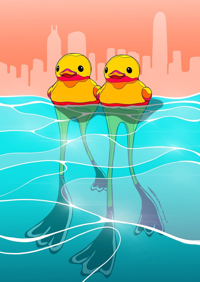 サマースイムセット - 高品質アートプリント - はがき・メッセージカード - 紙 