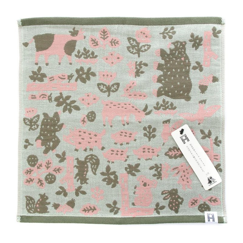 Type dyeing forest series-Japanese square scarf | long scarf | bath towel | skin-friendly cotton yarn | childlike and cute | popular items - ผ้าขนหนู - ผ้าฝ้าย/ผ้าลินิน หลากหลายสี