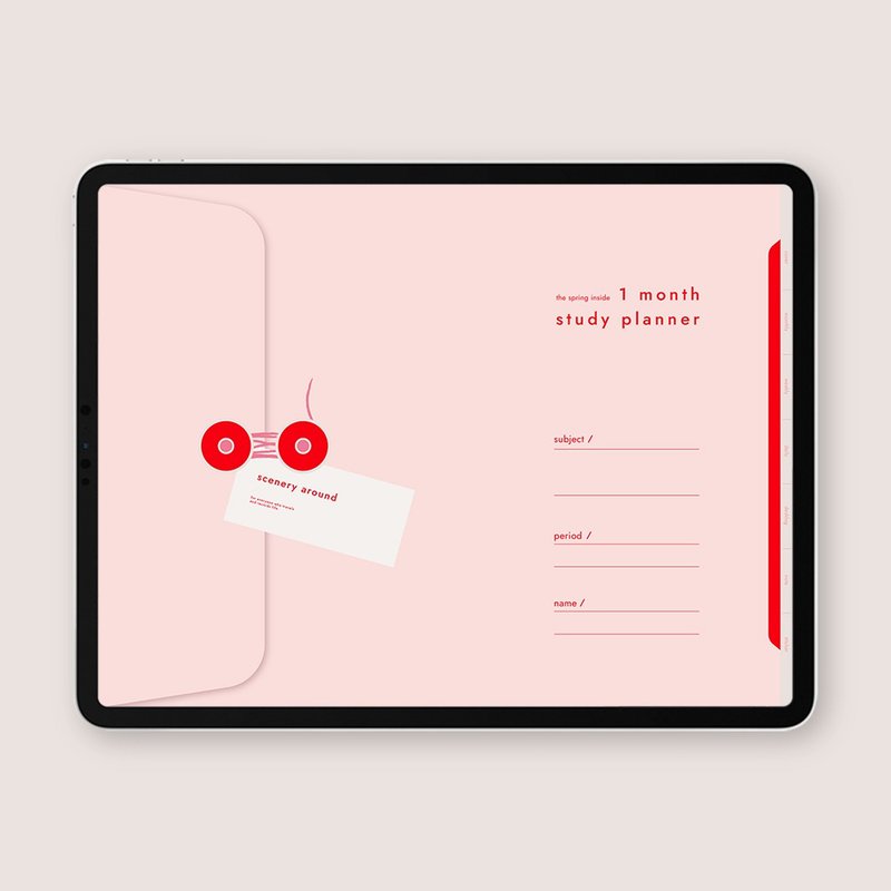 1month study planner vol2 pink almond - 電子手帳及素材 - 其他材質 