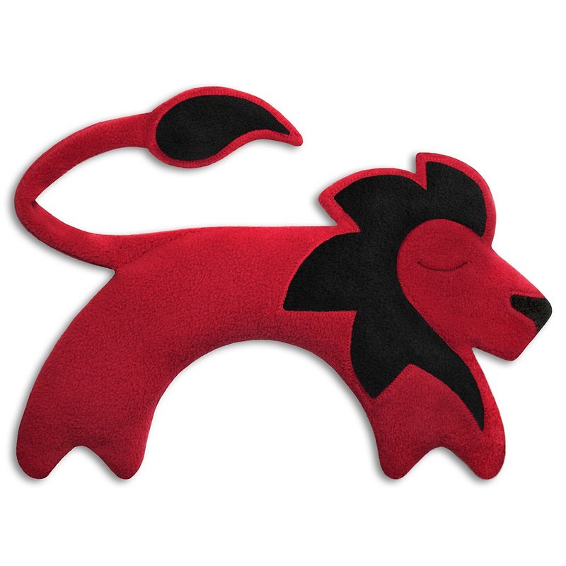 [Germany Leschi] Relieving fatigue, shoulder and neck hot/cold pack-lion shape (flaming red) - หมอนรองคอ - ผ้าฝ้าย/ผ้าลินิน หลากหลายสี