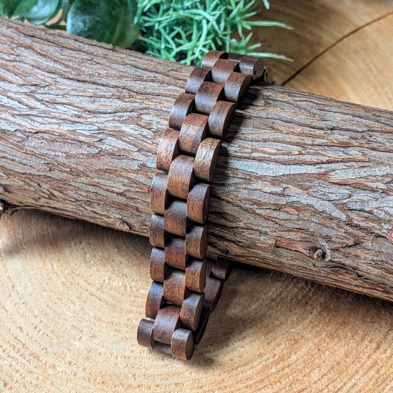 【木製ブレスレット】EINBAND Wood Bracelet 天然木ブレスレット クルミ - 手鍊/手環 - 木頭 咖啡色
