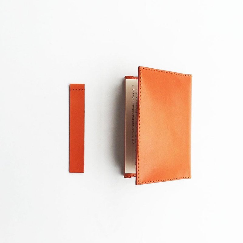 Sticky note-style bookmark orange - ที่คั่นหนังสือ - หนังแท้ สีส้ม