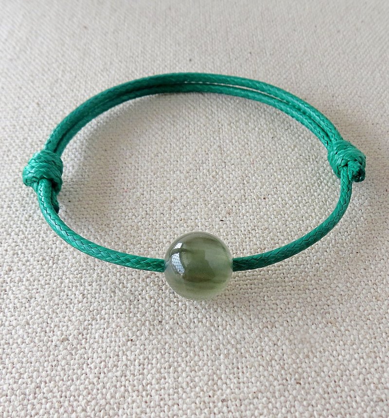 Fashion [lucky stone] green hair crystal Korean wax bracelet**Lucky*** - สร้อยข้อมือ - เครื่องเพชรพลอย สีเขียว