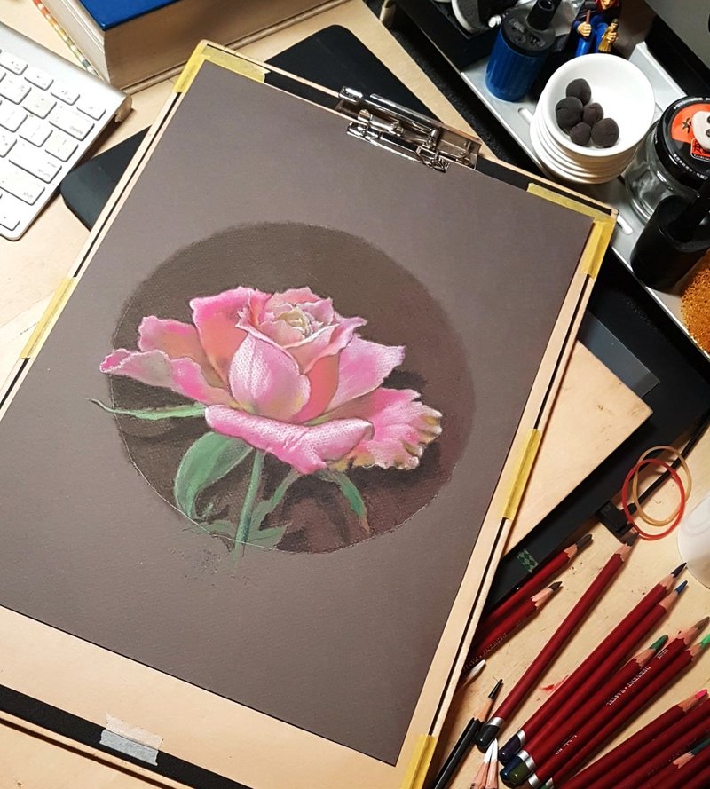 Xindian 0706 Flower Pastel Painting Two Classes Mini Painting Class - วาดภาพ/ศิลปะการเขียน - กระดาษ 