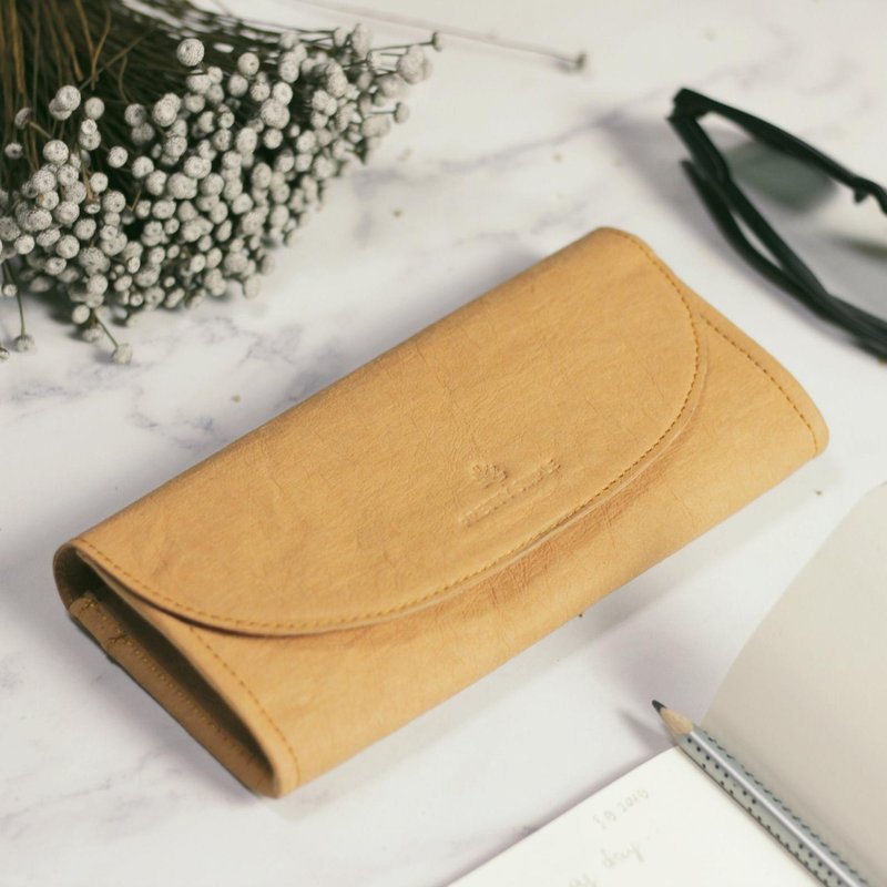 Vegan Leather Wallet - Washable Paper Wallet - 錢包/皮夾/長短夾 - 環保材質 咖啡色