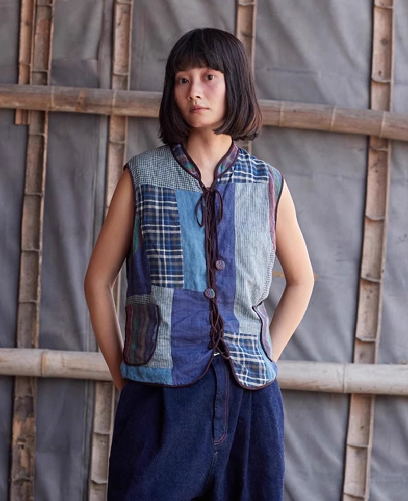 Retro Literary Linen Vest - Women's Vests - Other Materials Multicolor