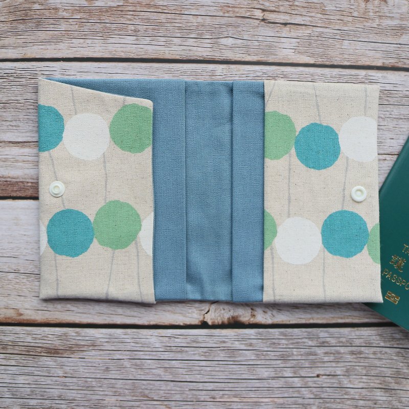 [Fresh] Japan-made limited edition pure cotton fabric handmade passport cover passport holder - ที่เก็บพาสปอร์ต - ผ้าฝ้าย/ผ้าลินิน สีน้ำเงิน