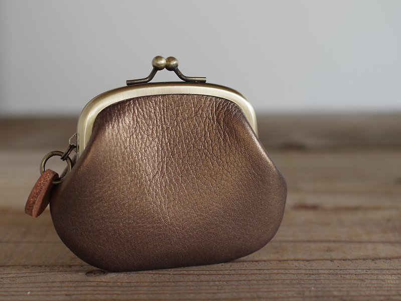 Leather coin purse gold - Coin Purses - Genuine Leather Gold