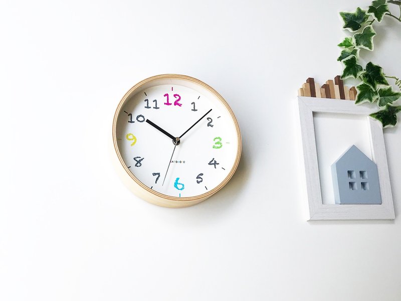 KATOMOKU plywood clock 14 自然色 (km-85NA) 掛鐘  日本製造 - 時鐘/鬧鐘 - 木頭 卡其色