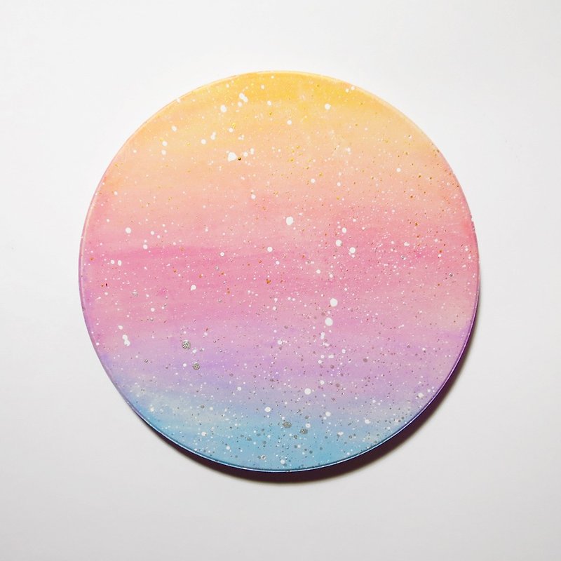 Starry Hand Painted Coaster / Pastel Gradient - Coasters - Pottery Multicolor