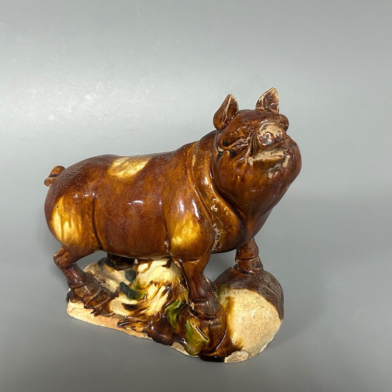 唐三彩豚俑 - 擺飾/家飾品 - 陶 卡其色