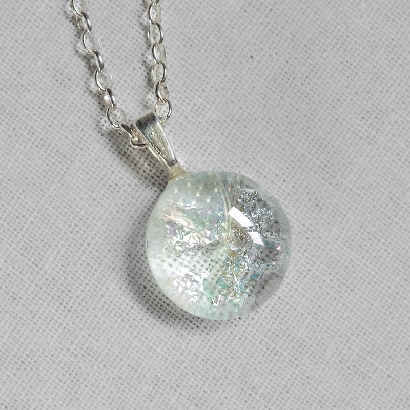 Jewelry glass white dot necklace - สร้อยคอ - แก้ว สีใส
