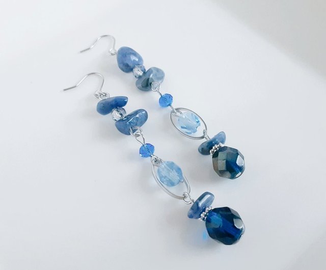 残1点作品☆ 宝石質ブルートパーズピアス　イヤリングに変更可能☺︎ 残1点作品☆ 宝石質ブルートパーズピアスイヤリングに変更可能☺︎