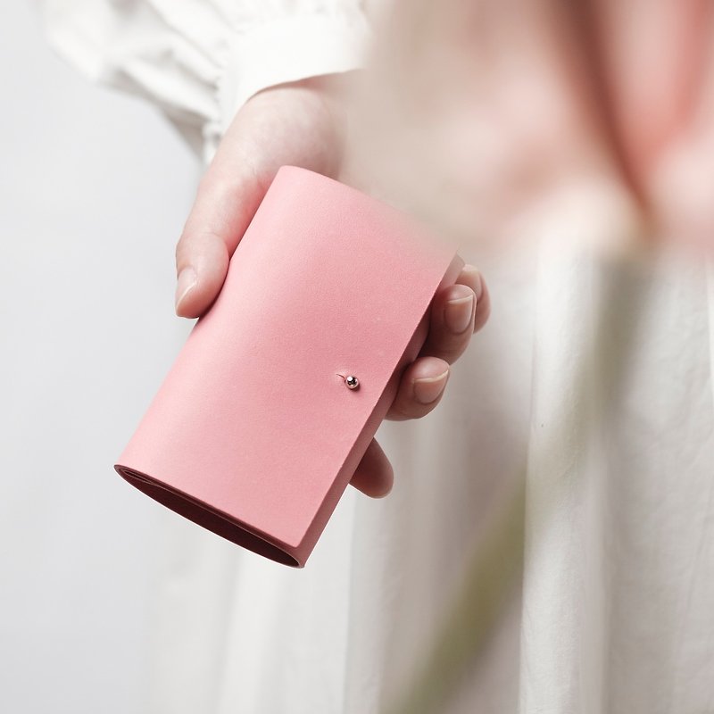 POCKE - Mini Wallet / Coral Pink - 長短皮夾/錢包 - 真皮 粉紅色