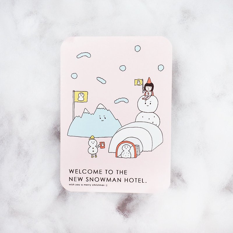 Snowman Hotel / Postcard - การ์ด/โปสการ์ด - กระดาษ สึชมพู