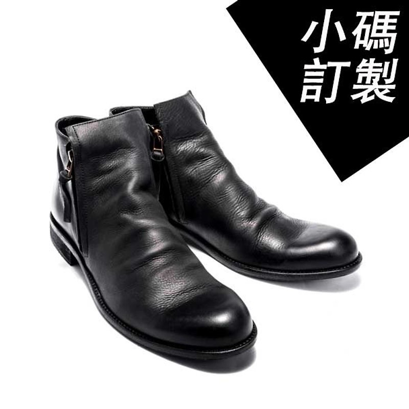 【小碼訂製】ARGIS 雅痞雙拉練款造型皮靴#12112三色 -日本手工製 - 男款皮鞋 - 真皮 透明