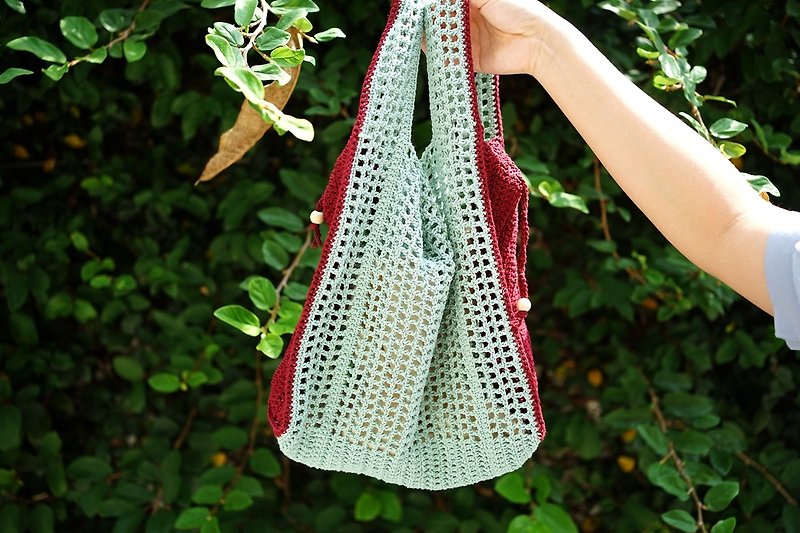 mesh woven tote bag - Handbags & Totes - Cotton & Hemp 