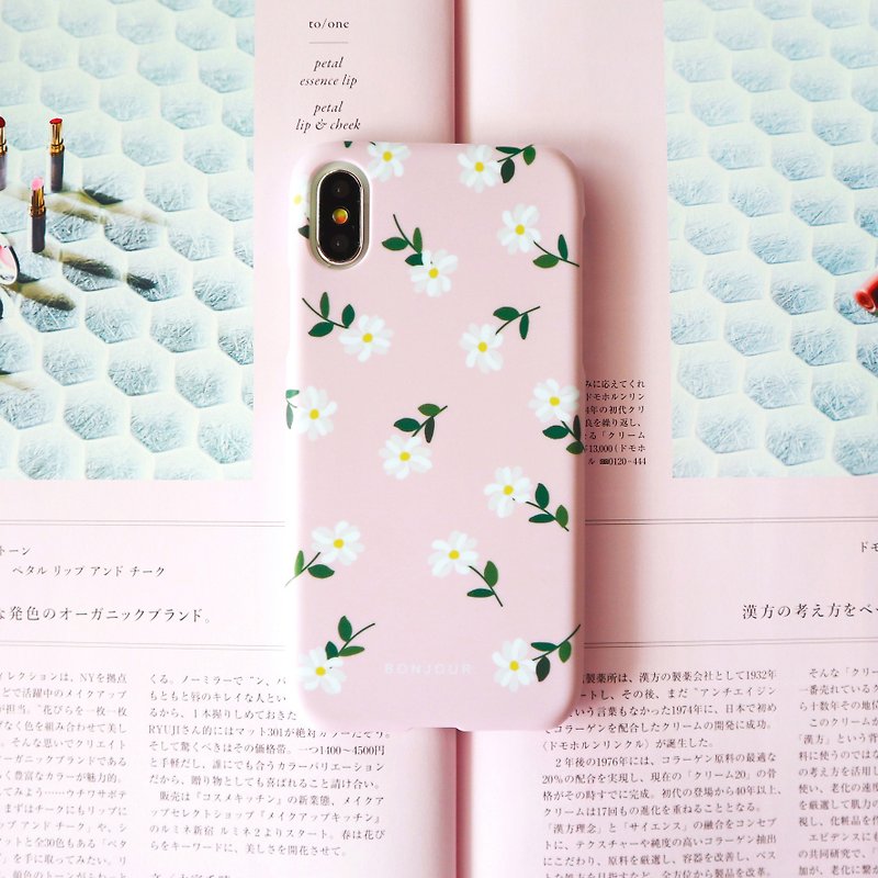 Warm powder tea flower phone case - Phone Cases - Other Materials Pink