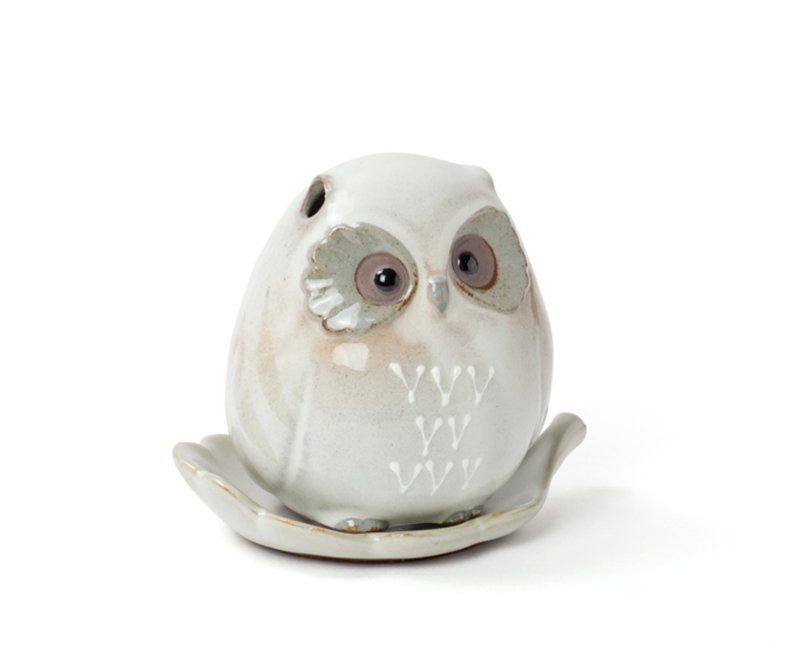 Li Incense Burner Little Owl【Japan Songrongtang Incense Burner Series】 - น้ำหอม - เครื่องลายคราม 