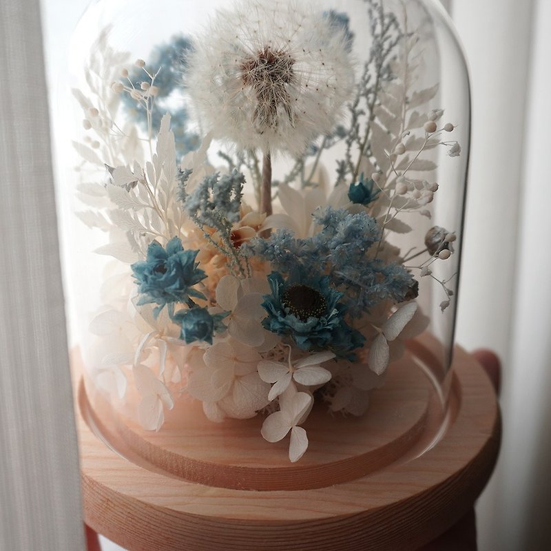 [Gift. Arrangement] Dandelion bird glass cover. preserved flower dried flower - Dried Flowers & Bouquets - Plants & Flowers 