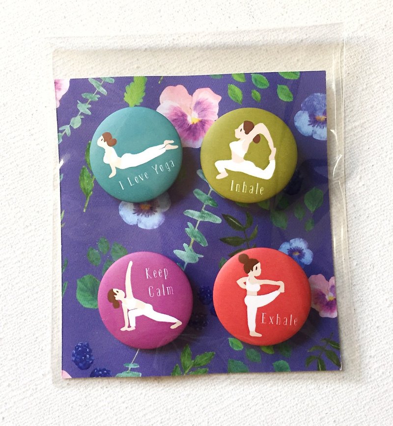 Yoga magnet pin yoga badge - Brooches - Other Metals Purple