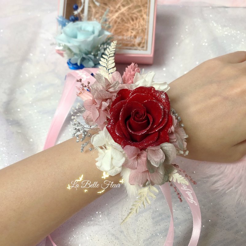 新娘永生手腕花/乾燥手腕花/婚禮週邊/婚禮小物/胸花 - 乾燥花/永生花 - 植物．花 