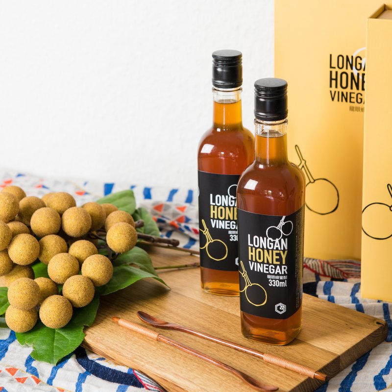 Longan Honey Vinegar 330ml - Honey & Brown Sugar - Glass Yellow