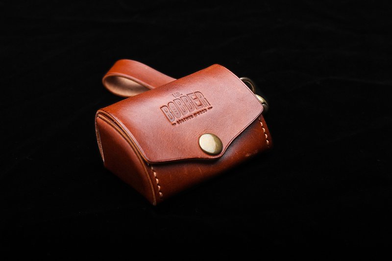 Handmade vegetable tanned cowhide coin purse - กระเป๋าใส่เหรียญ - หนังแท้ สีนำ้ตาล