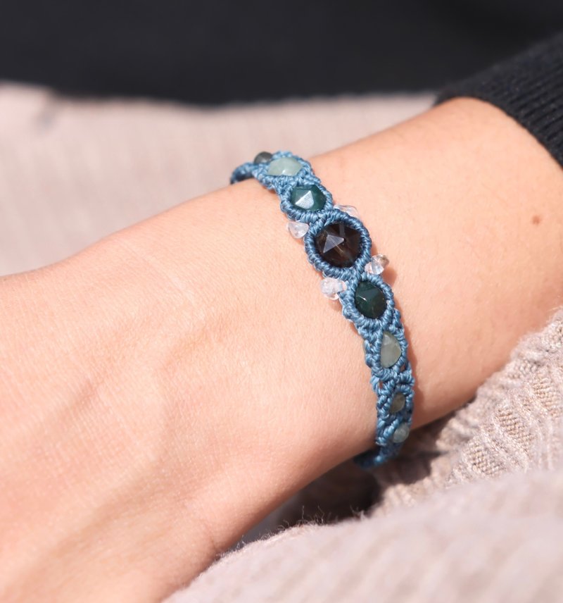 礦石編織手繩//茶晶|水草瑪瑙|東菱玉|綠髮晶|藍磷灰 - 手鍊/手環 - 水晶 