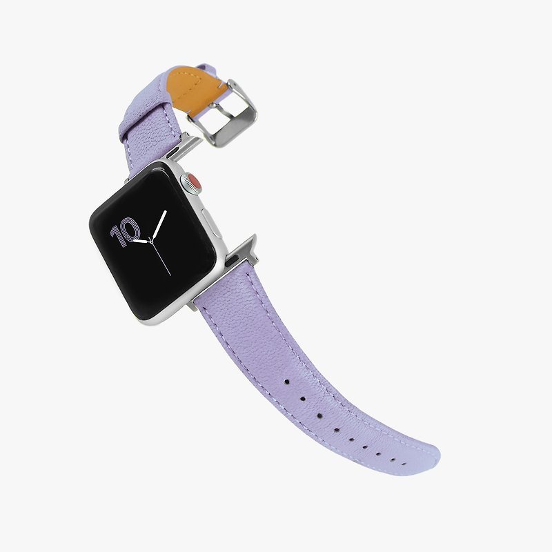 客製化禮物意大利真皮革錶帶Apple Watch 粉紫色 - 錶帶 - 真皮 紫色