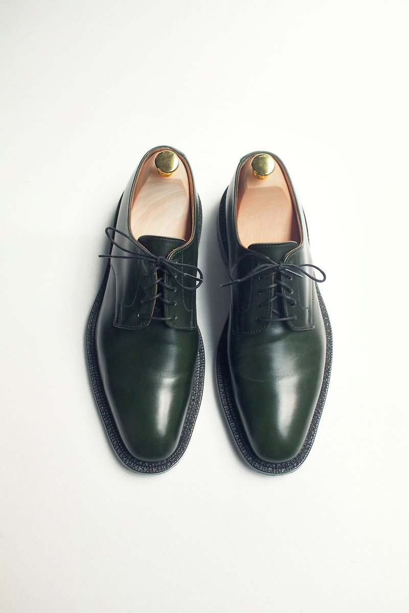 90s British round derby shoes | To Boot New York Plain Toe Derby UK 9 EUR 43 - Men's Boots - Genuine Leather Green