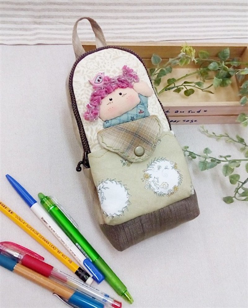 La Xiaowa pen case and pencil case - Pencil Cases - Cotton & Hemp Green