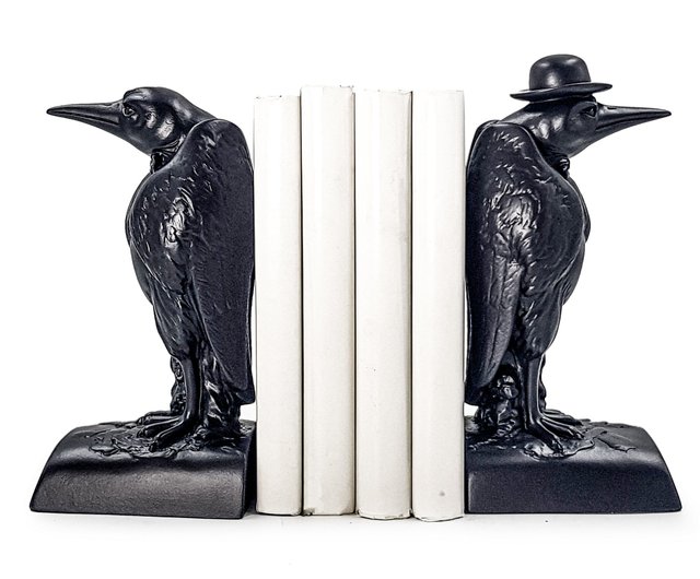 スタチュー ブックエンド レイブンズ。ダークアカデミアスタイルの