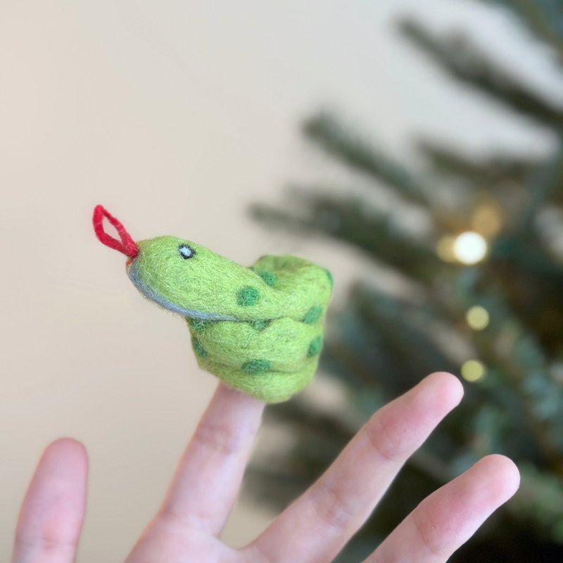 Snake Year Finger Puppet Snake Year Baby Gift Green Snake Snake Storytelling Props Wool Felt Finger Puppet - Kids' Toys - Wool 