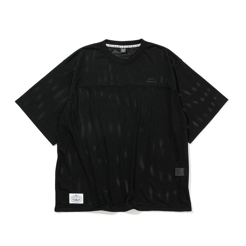 日本限定POLER MESH BAGGY S/S 寬鬆版短袖網眼上衣 / 黑 - 男 T 恤 - 聚酯纖維 黑色