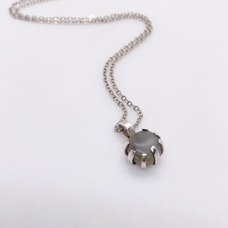 925 sterling silver handmade】Jade purse necklace・Minimalist Silver irregular series no.3 - Necklaces - Sterling Silver 