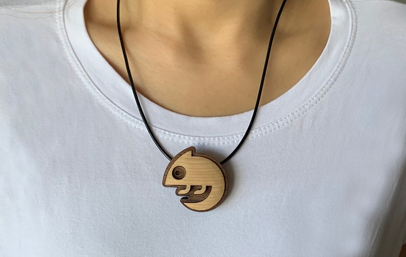 【Chameleon】Wooden Charm - Charms - Wood 