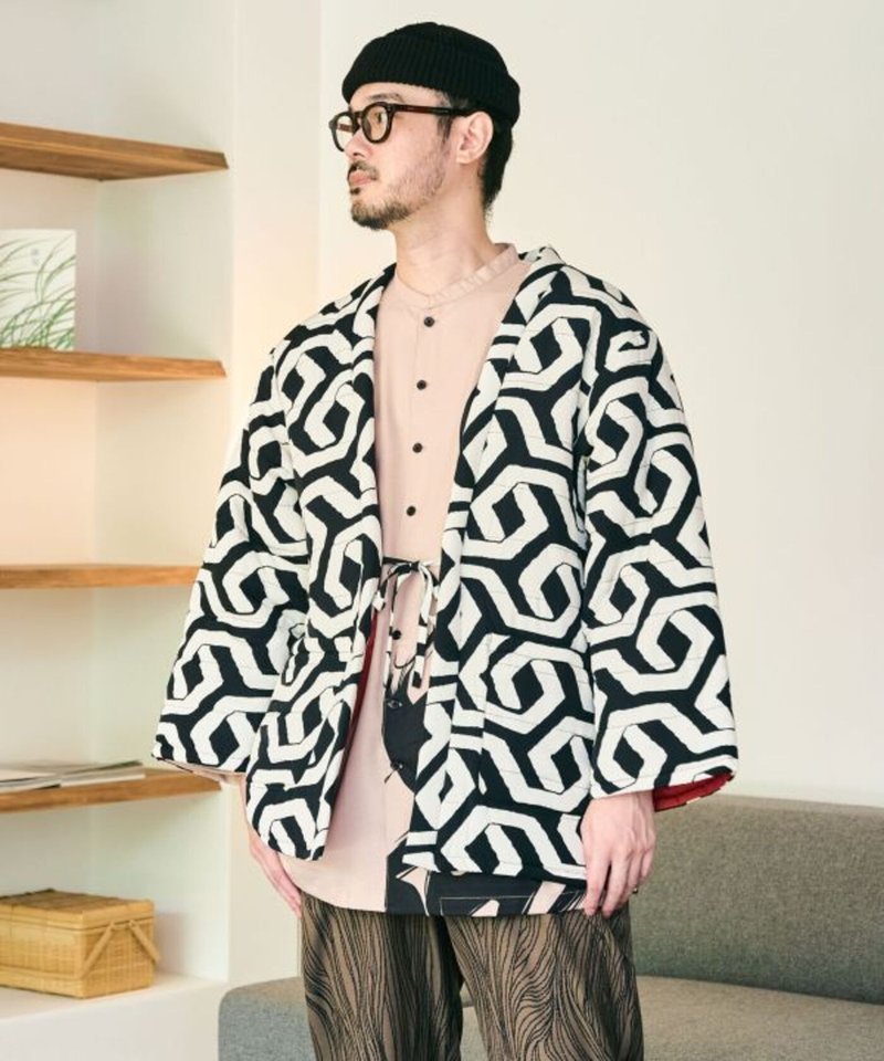 【熱門預購】彩衣龜甲男款半纏M 76L-5306 - 男夾克/外套 - 棉．麻 