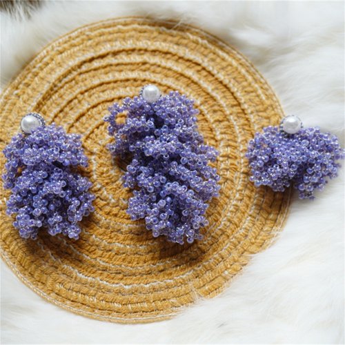 一点物❁⃘マクラメ編みイヤリング❂1504❂エスニックビーズ