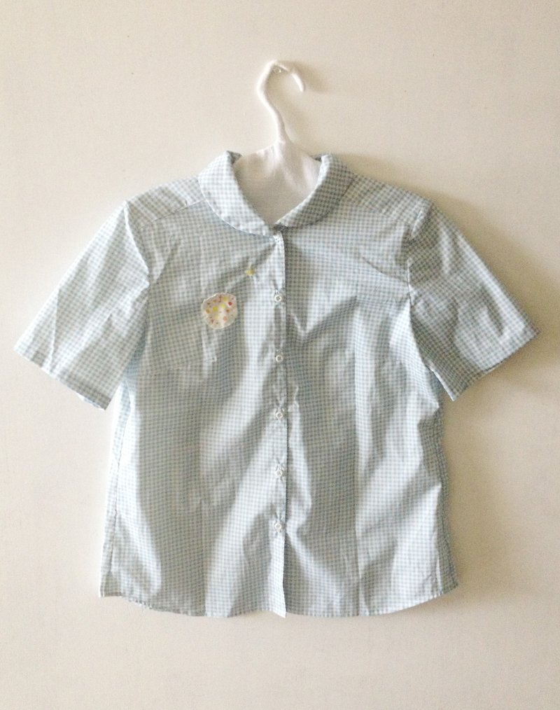 Short-sleeved shirt - warm color of the garden - Women's Shirts - Cotton & Hemp 