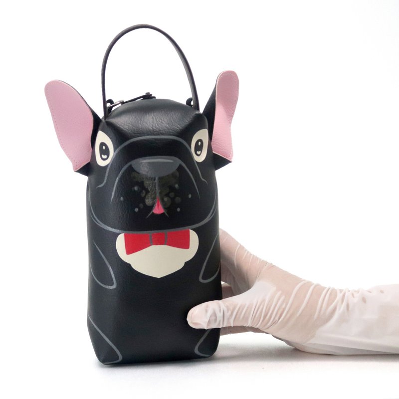 【雙11折扣】Black French Bulldog pencil pouch bag,make up case.Bag for every day esse - Other - Faux Leather Black