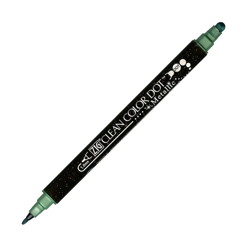 【Kuretake 日本吳竹】ZIG Clean Color Dot 點點筆 金屬色 綠色 - 其他書寫用具 - 塑膠 綠色