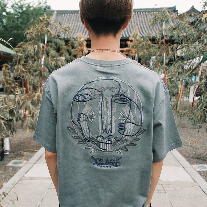 High embroidered trademark pocket T KOKETIT artist co-signed - เสื้อยืดผู้ชาย - ผ้าฝ้าย/ผ้าลินิน สีเทา